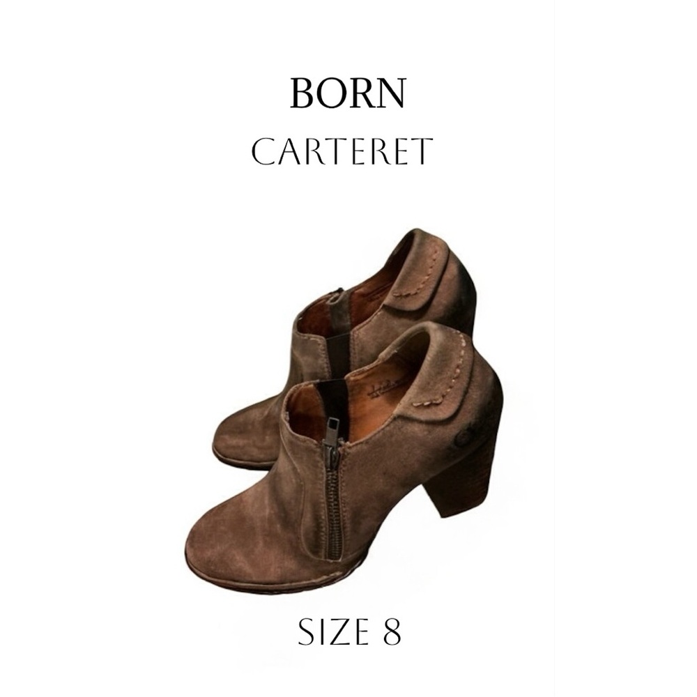 Born Carteret Brown Suede Booties Women’s Shoe Size 8 Comes with Original Box